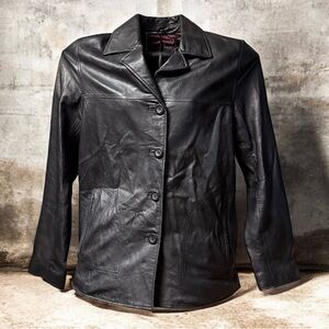 Vintage ~ Colebrook & Co. ~ Women’s ~ Real Genuine Leather Coat ~ Medium ~Black